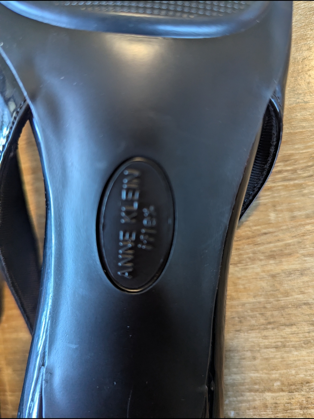 Anne Klein Black Patent Slingback Pointed Toe Pump with Crystal Accent - Picture 12 of 15